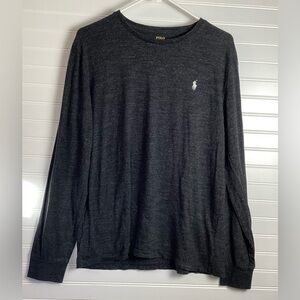 Polo Ralph Lauren long sleeve tee size Large dark charcoal